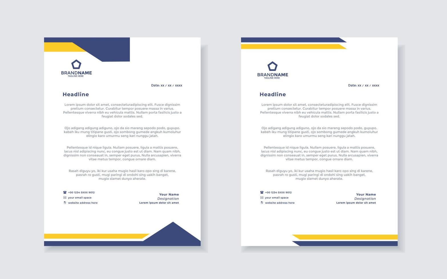 new modern elegant of letterhead template for stationary design vector