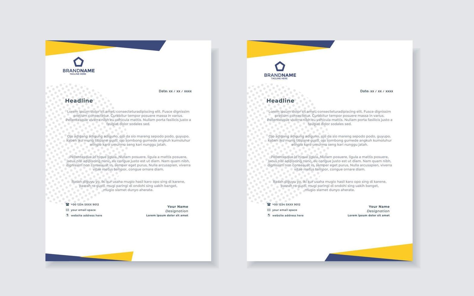 new modern elegant of letterhead template for stationary design vector