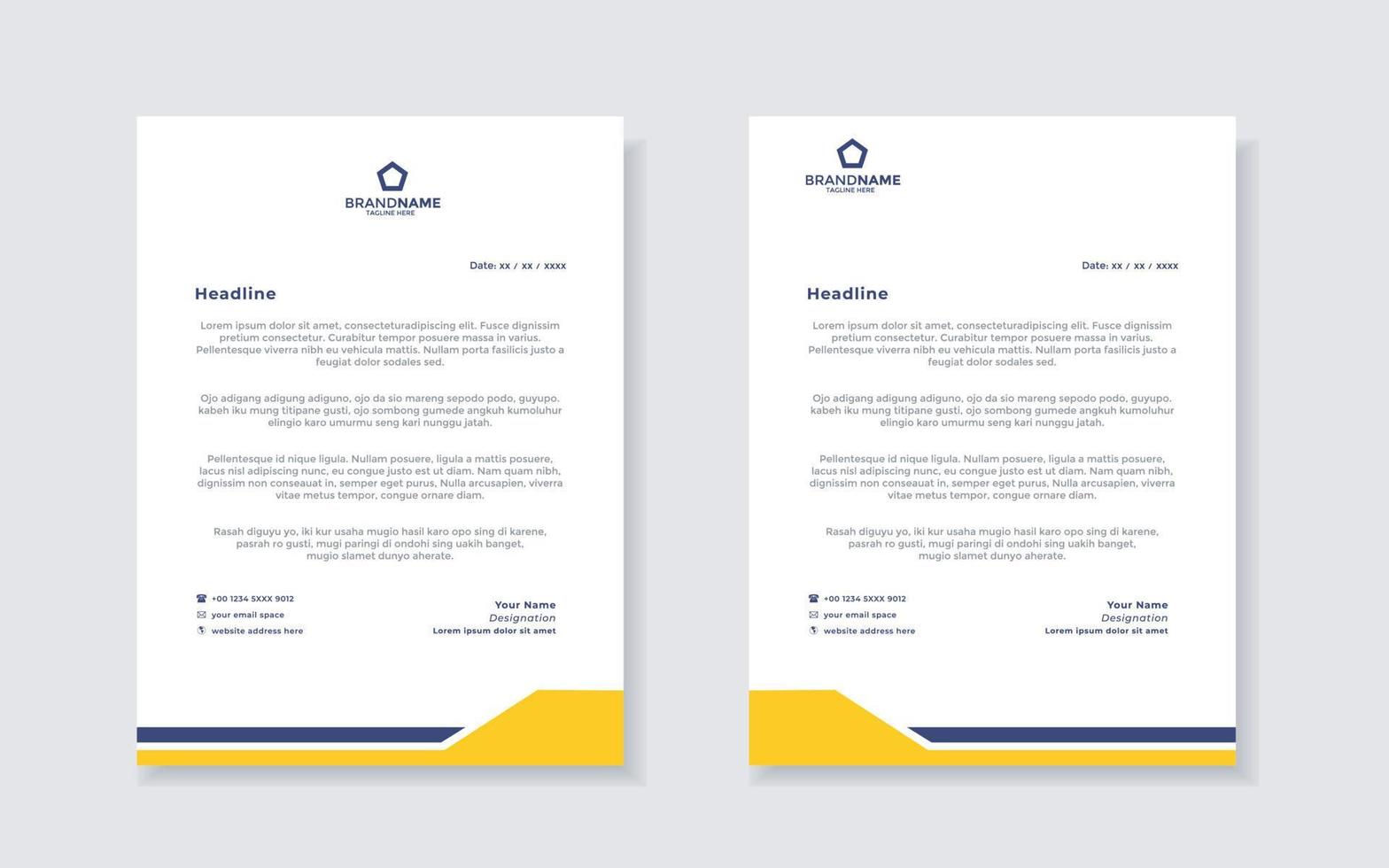 new modern elegant of letterhead template for stationary design vector