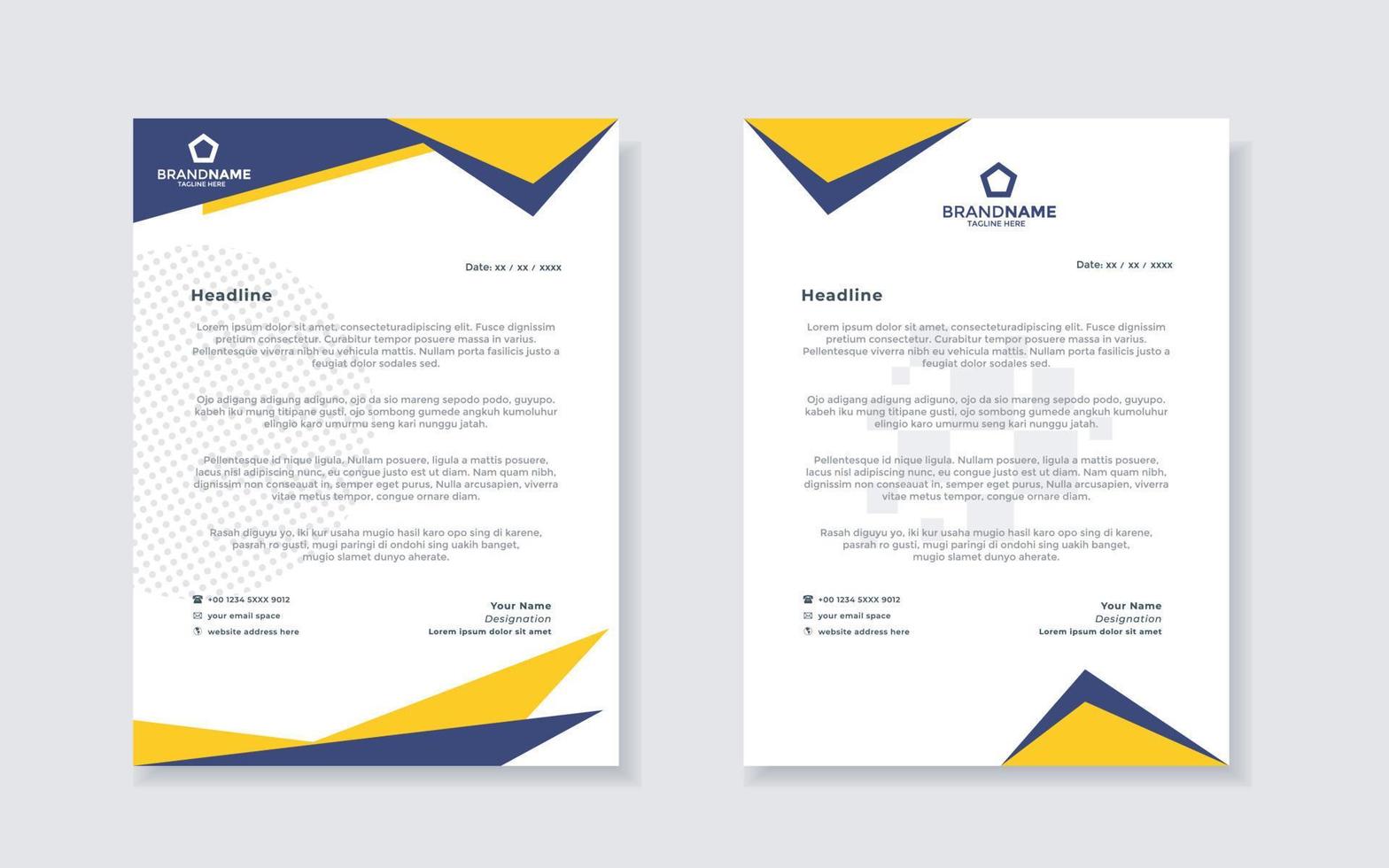 new modern elegant of letterhead template for stationary design vector