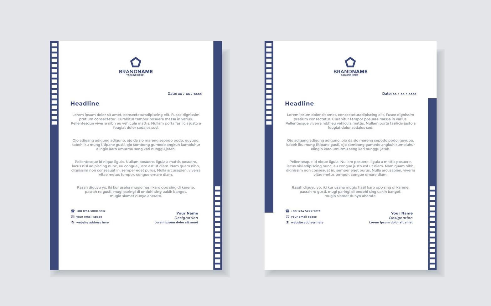 new modern elegant of letterhead template for stationary design vector