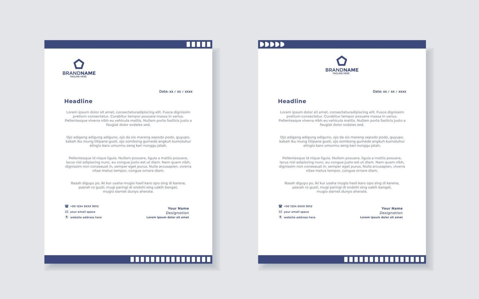 new modern elegant of letterhead template for stationary design vector