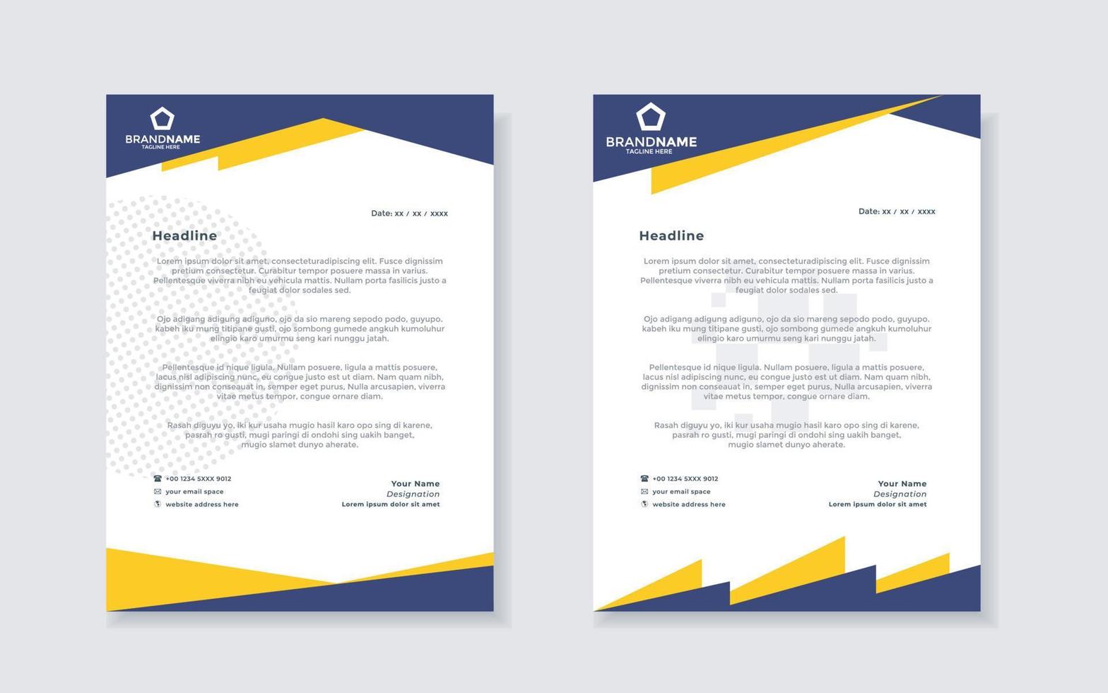 new modern elegant of letterhead template for stationary design vector