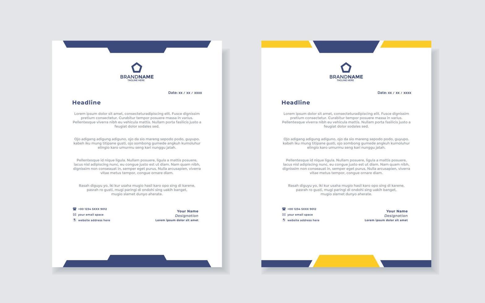 new modern elegant of letterhead template for stationary design vector