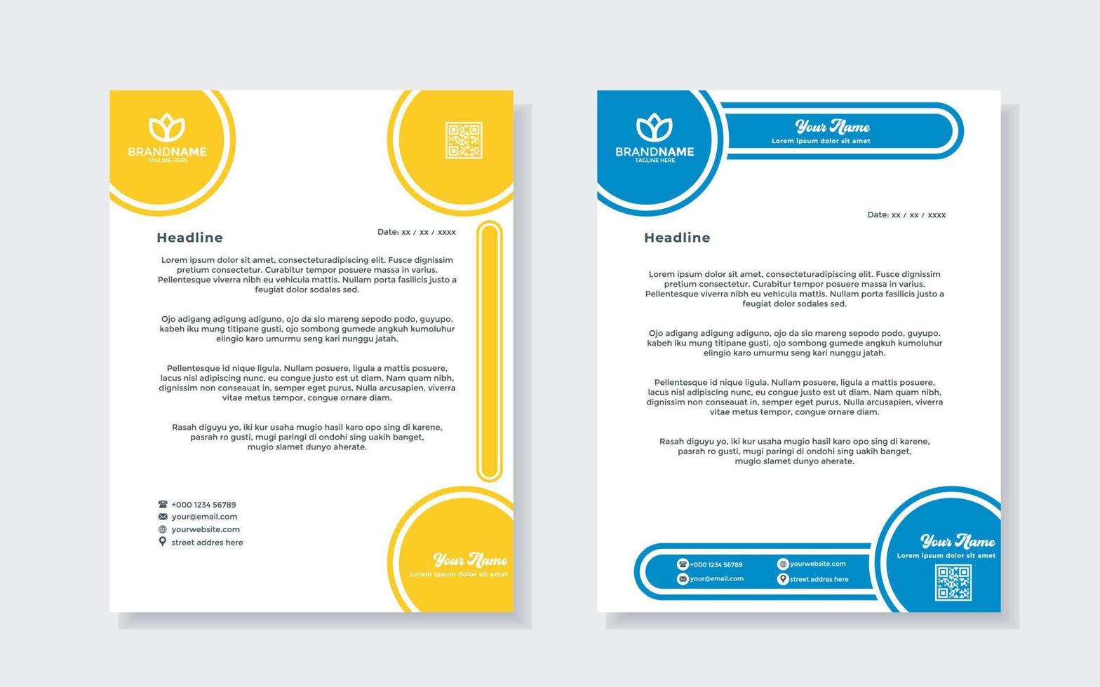 new modern elegant of letterhead template for stationary design vector