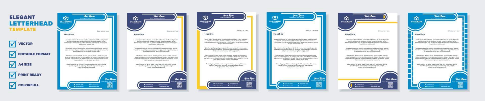 new modern elegant of letterhead template for stationary design vector