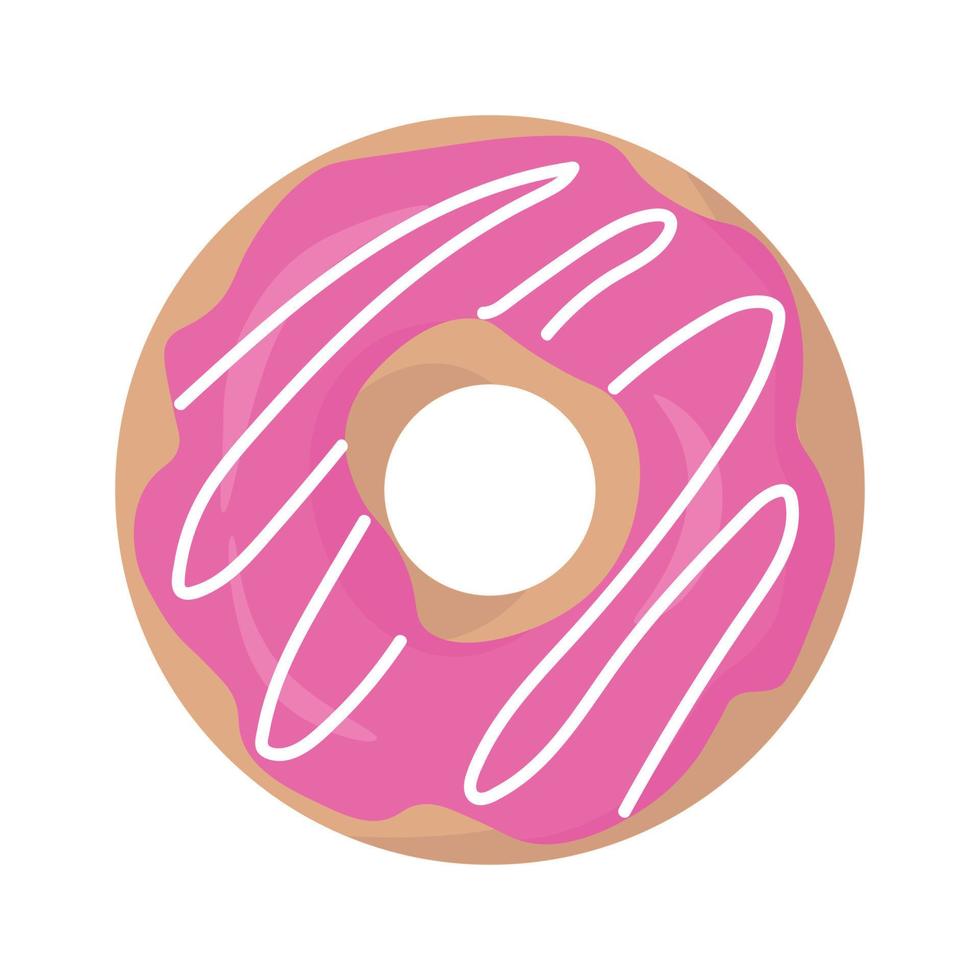 Cute, colorful  donuts with pink glaze and multicolored powder. vector