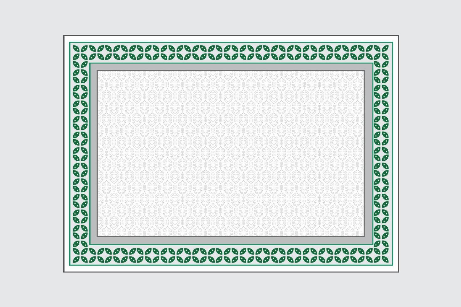 Gray and Green Vintage Ethnic Certificate Template vector