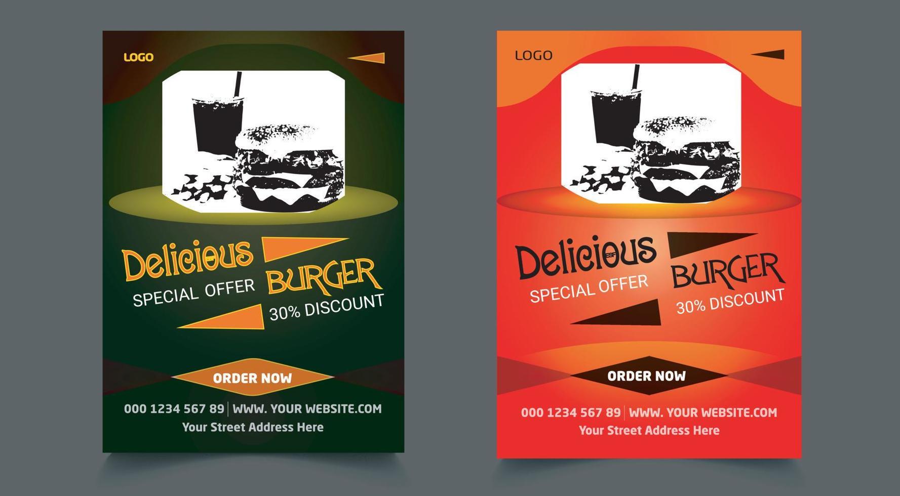 Food Flyer Design Template vector