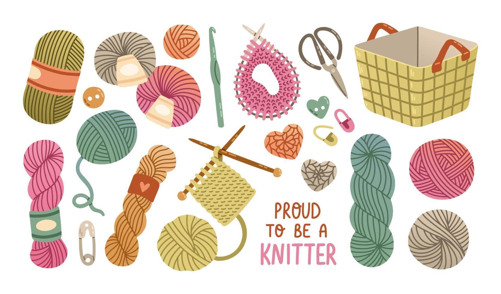 Knitting hook icon simple wool knit Royalty Free Vector