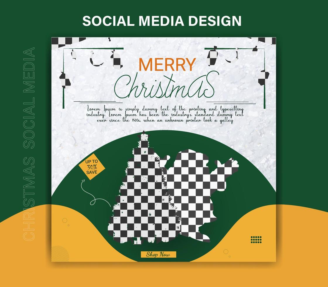 feliz navidad y feliz año nuevo para plantilla de publicación en redes sociales vector