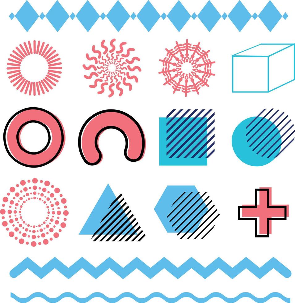 Geometric Abstract Shapes Memphis Design Element vector