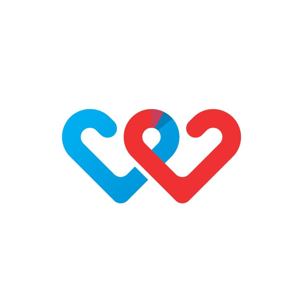 diseño de icono de logotipo de salud médica de línea abstracta. logotipo de amor. plantilla de diseño de corazón vector