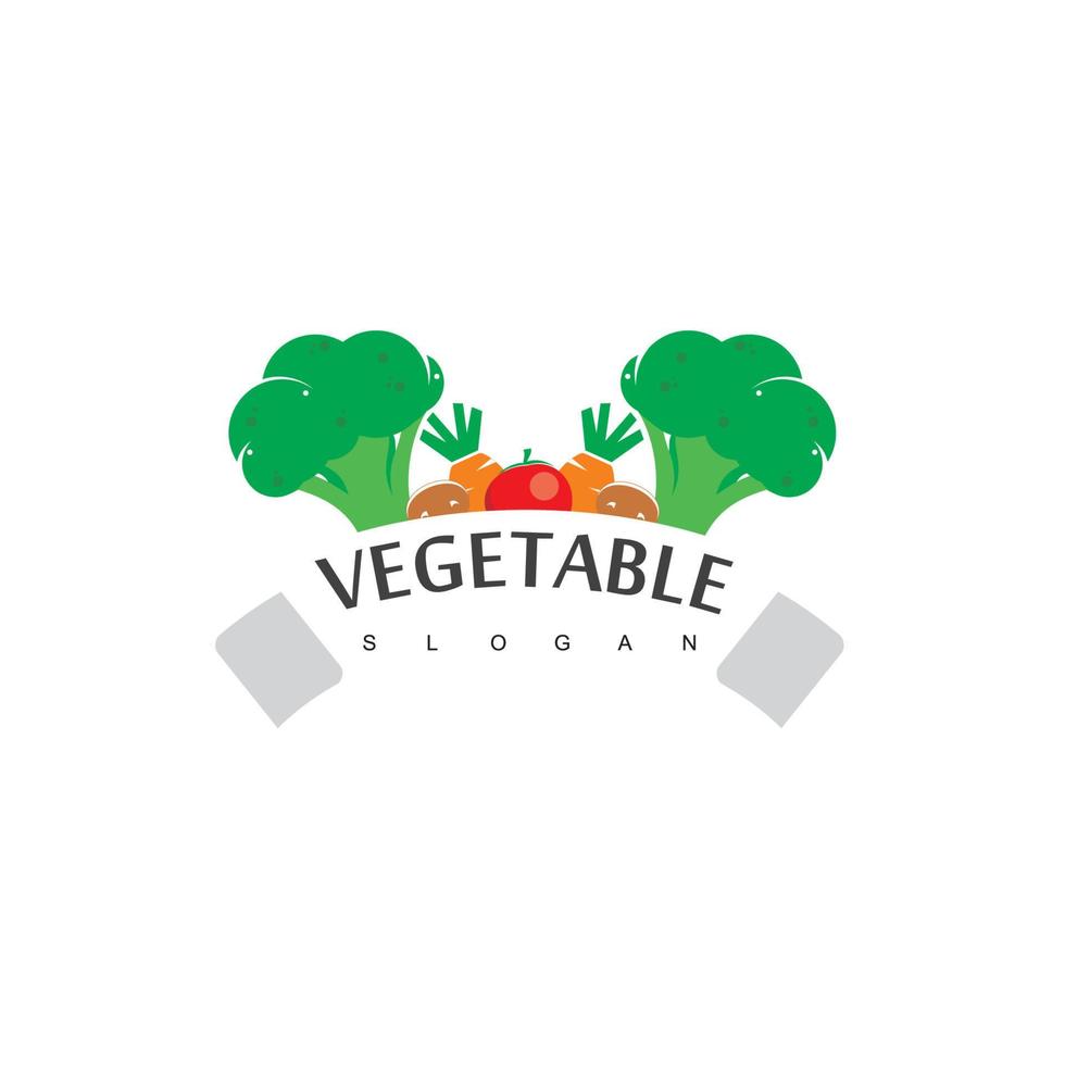 Vegetable Logo, Vegan Label Design Vector