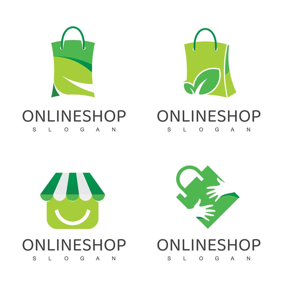 Shopping Logo Design Template, Organic,Natural, Herbal Store Logo vector