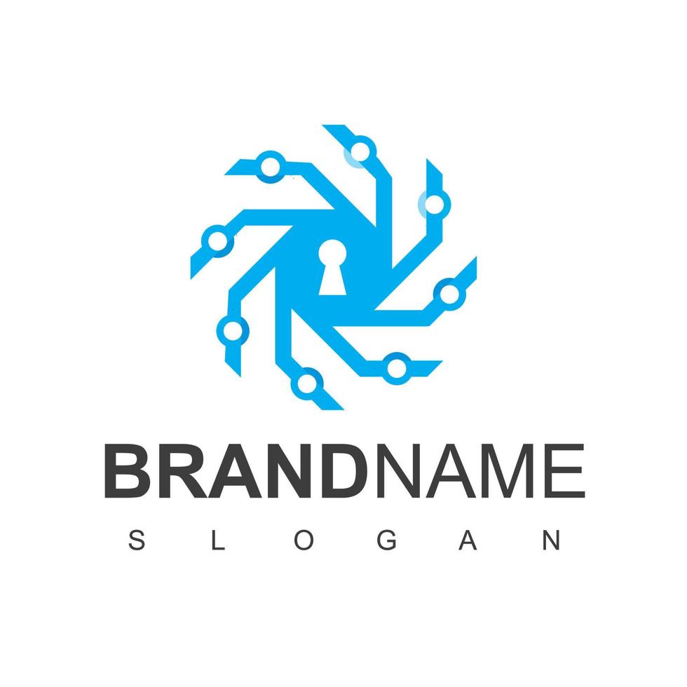 Techno Secure Logo Design Template vector