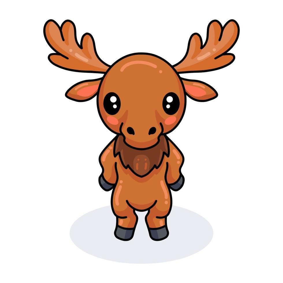 Cute little moose cartoon standing vector