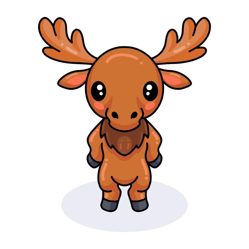 Cute little moose cartoon standing vector