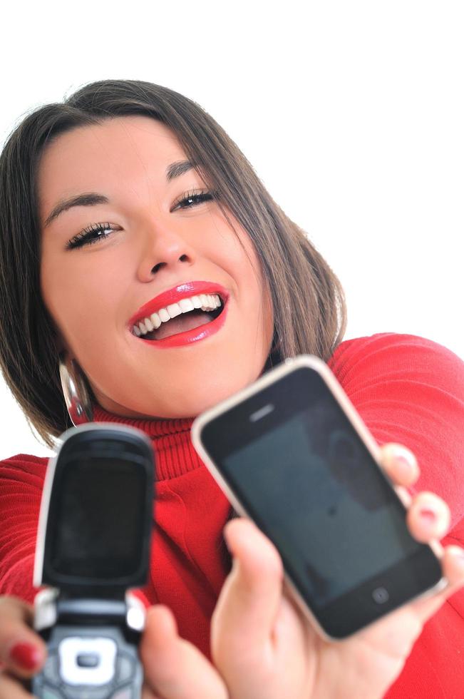 Woman in red photo