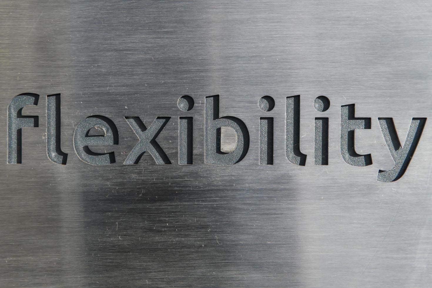 Turkey, 2022 - Engraving a cnc machine on a piece of metal. Engraving flexibility text photo