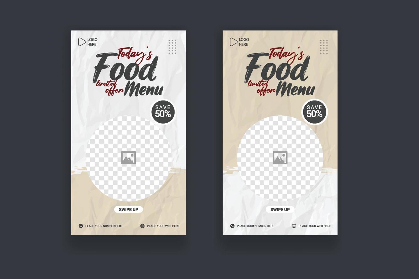 Food social media story post template design. Suitable for Social Media Post Restaurant and culinary Promotion vector
