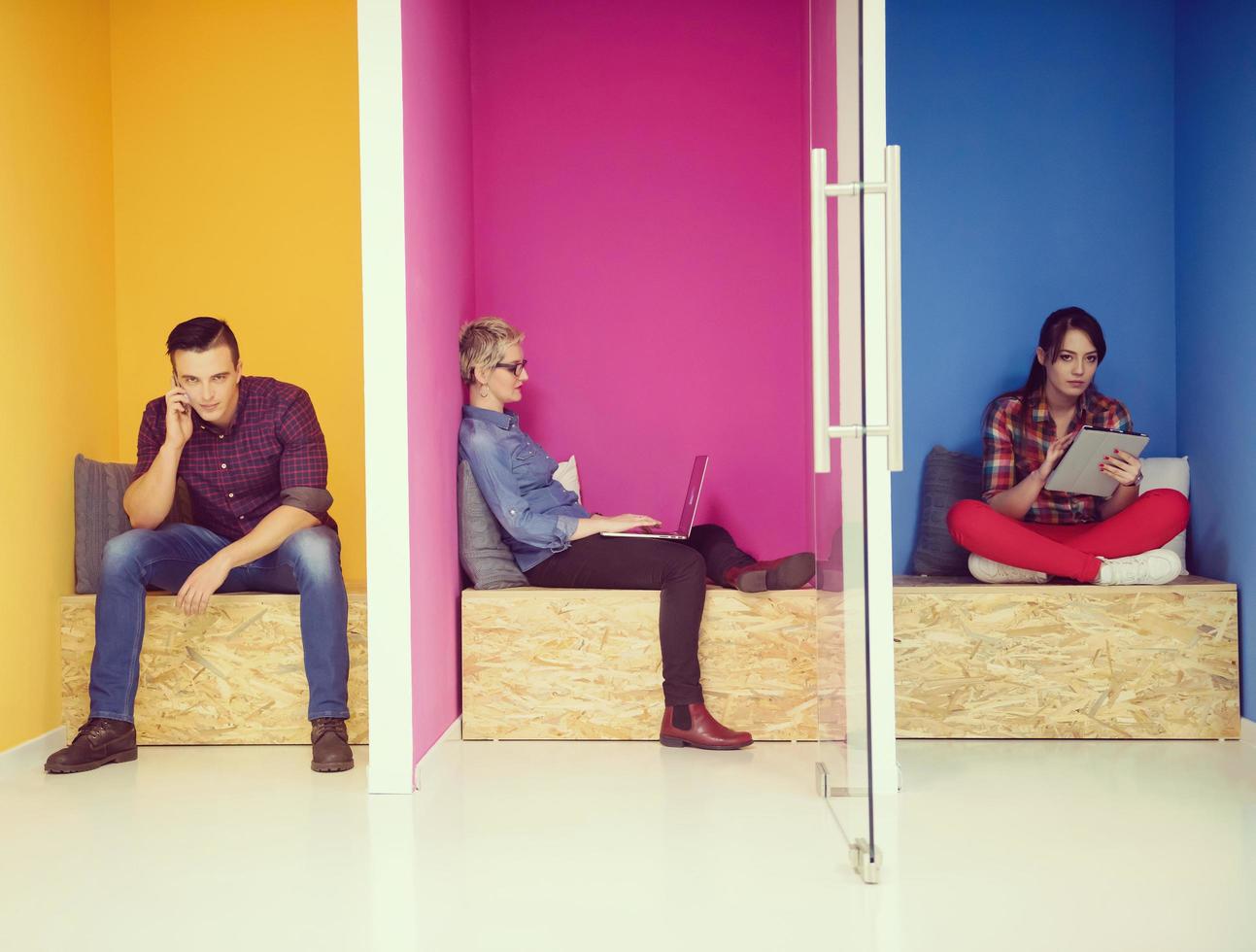 group of business people in creative working  space photo