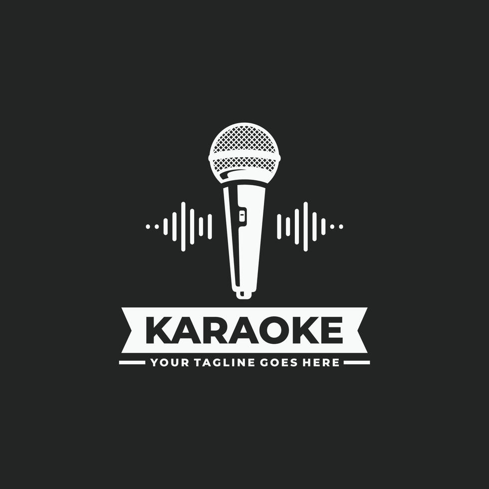 vector de diseño de logotipo de karaoke