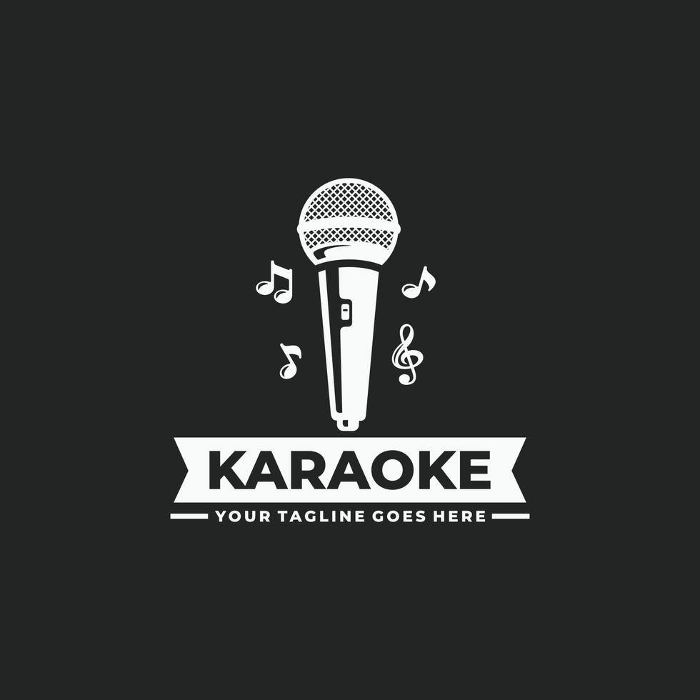 vector de diseño de logotipo de karaoke