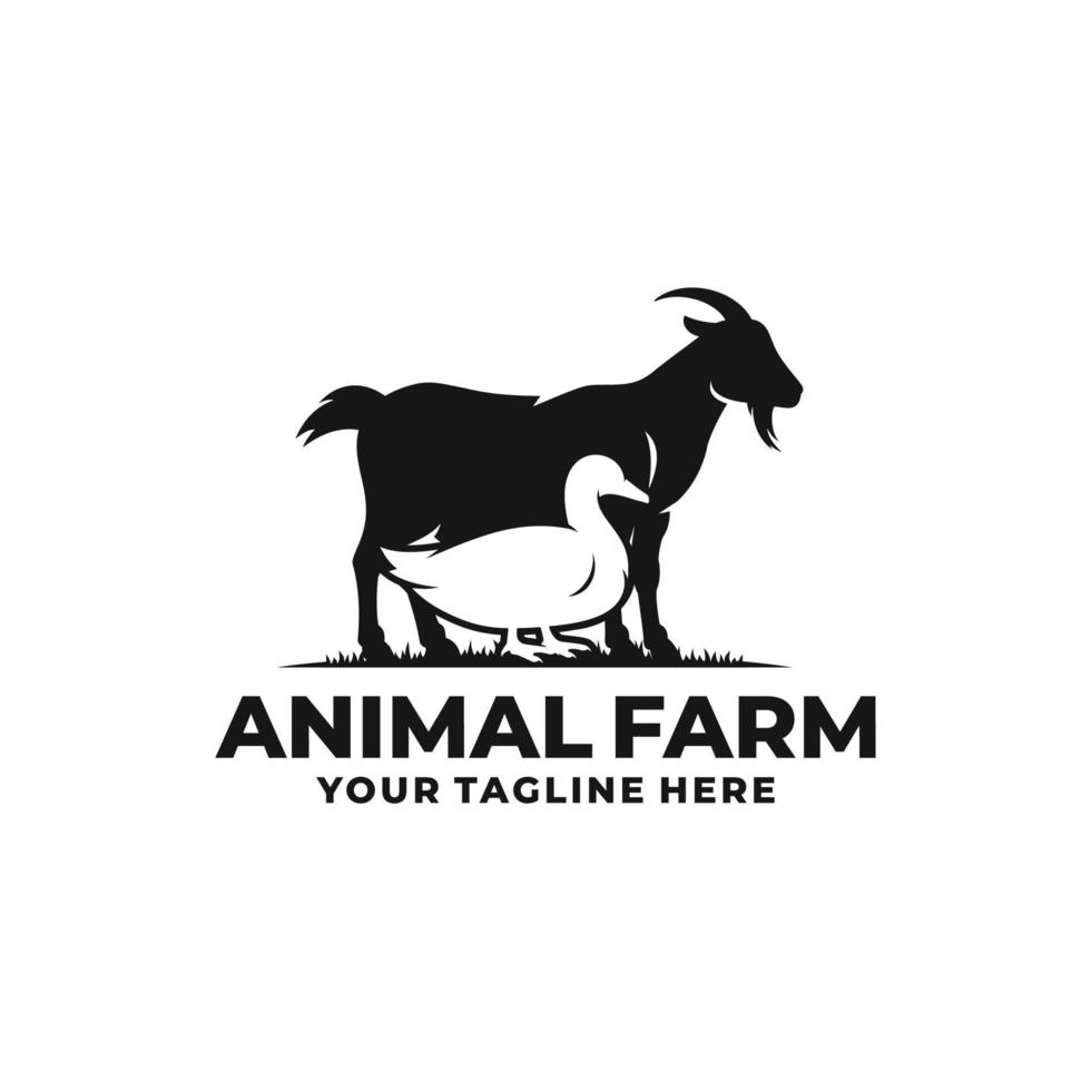 vector de logotipo de animales de granja