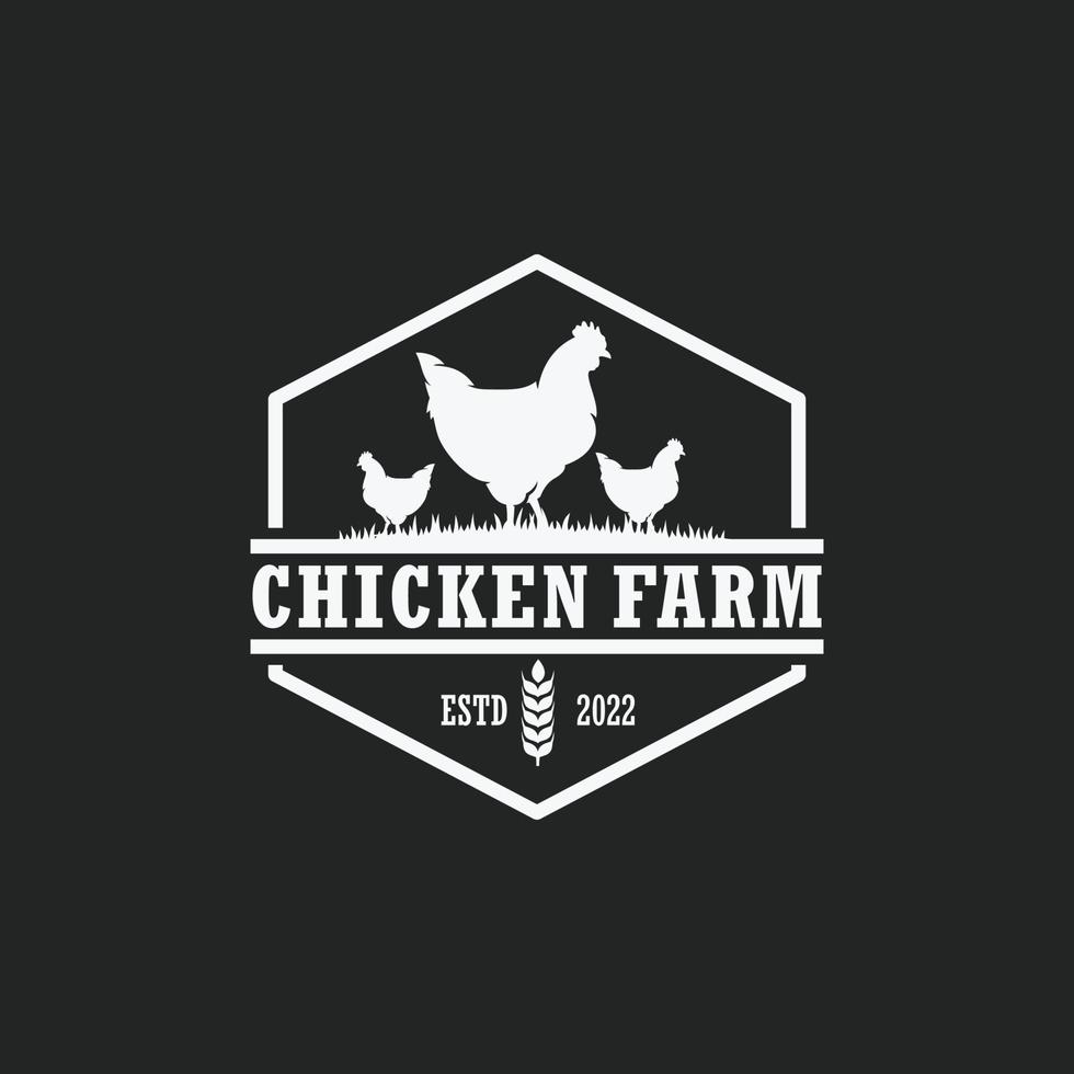 vector de logotipo de granja de pollos