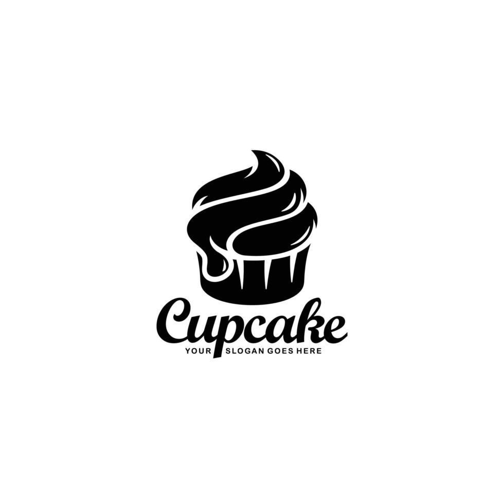vector de diseño de logotipo de cupcake