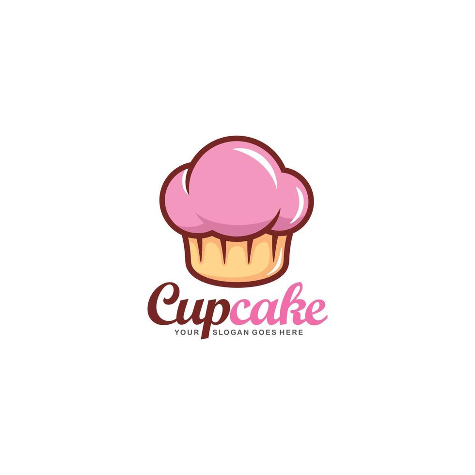 vector de diseño de logotipo de cupcake