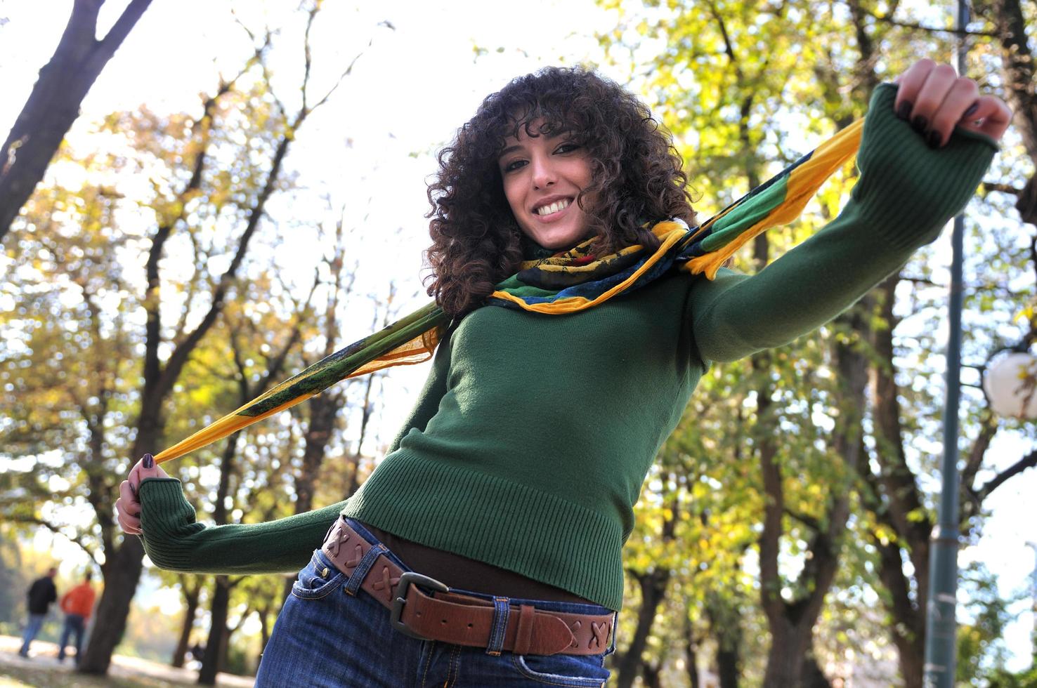 brunette Cute young woman  smiling photo