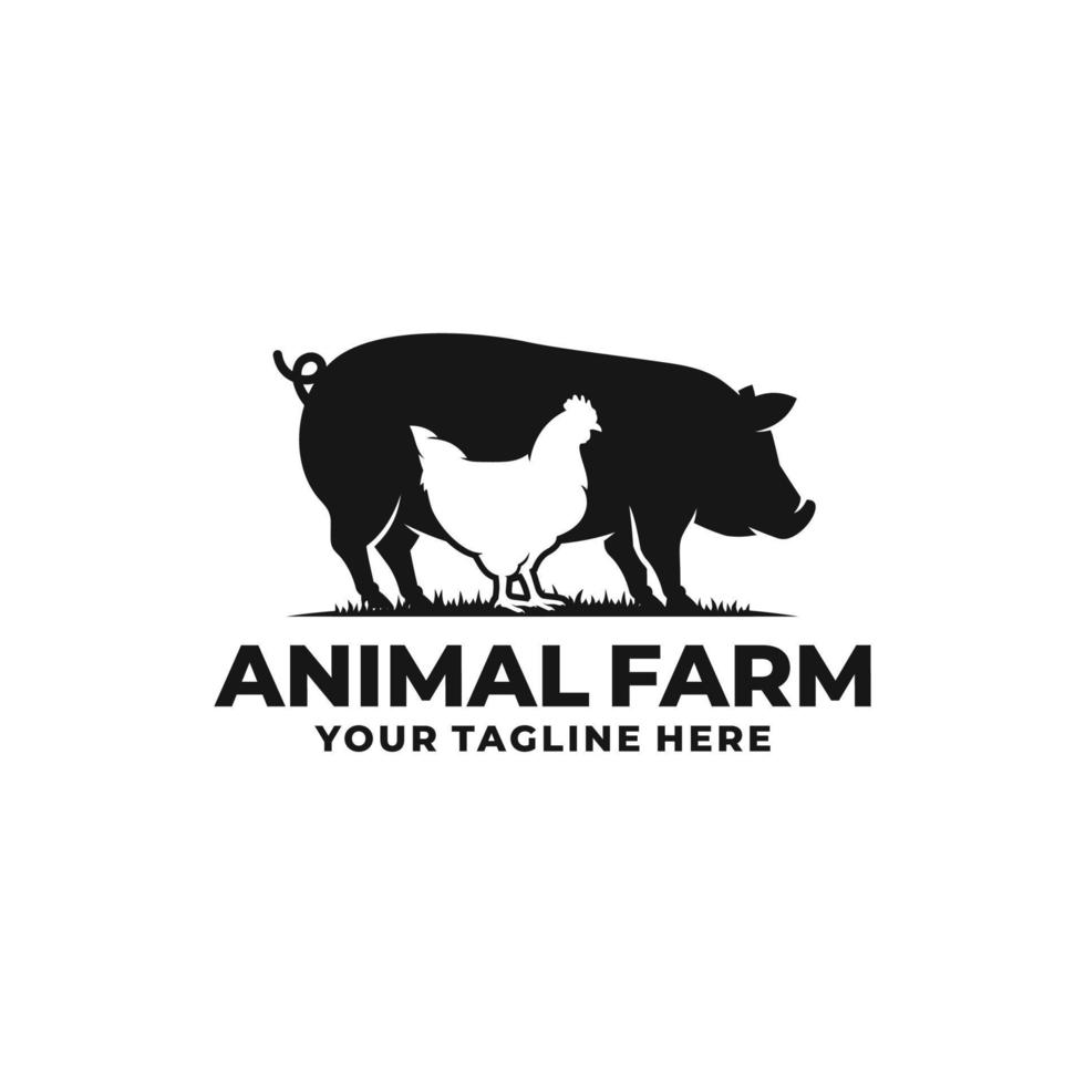 vector de logotipo de animales de granja