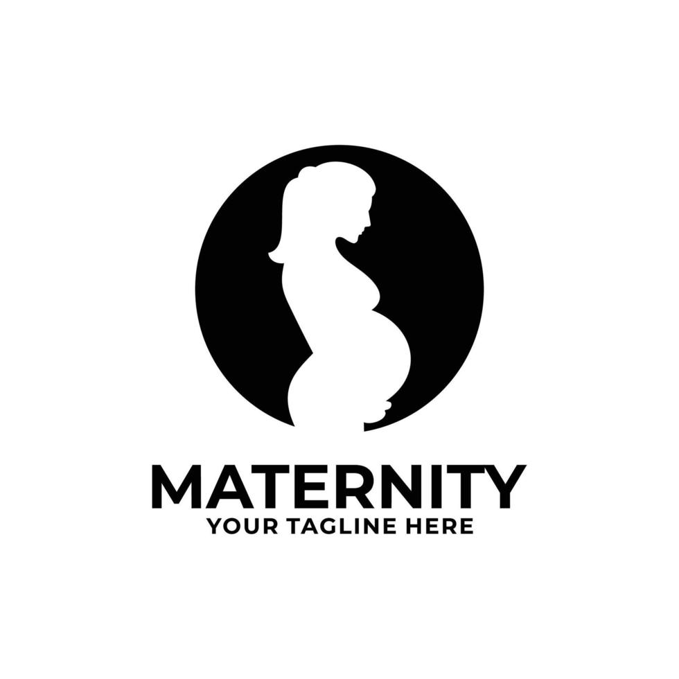 Maternity logo design vector. Pregnant logo vector