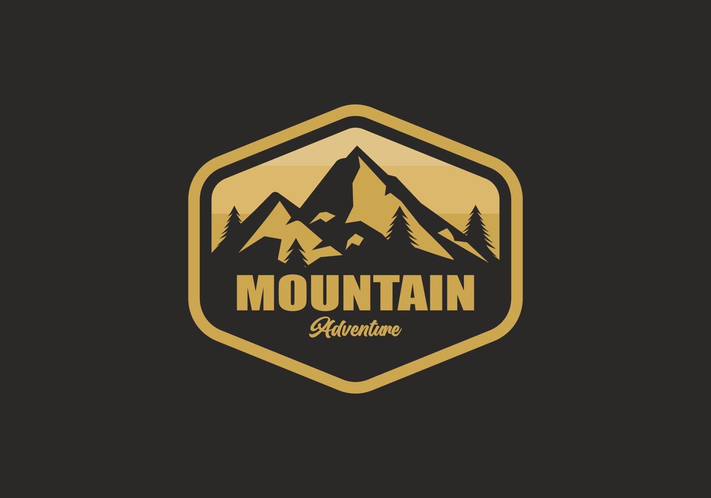 Ilustración de vector de diseño de logotipo de aventura de montaña