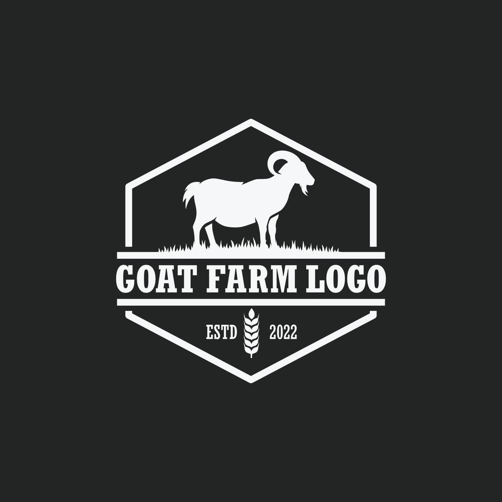 vector del logotipo de la granja de cabras. logotipo de la granja de ganado