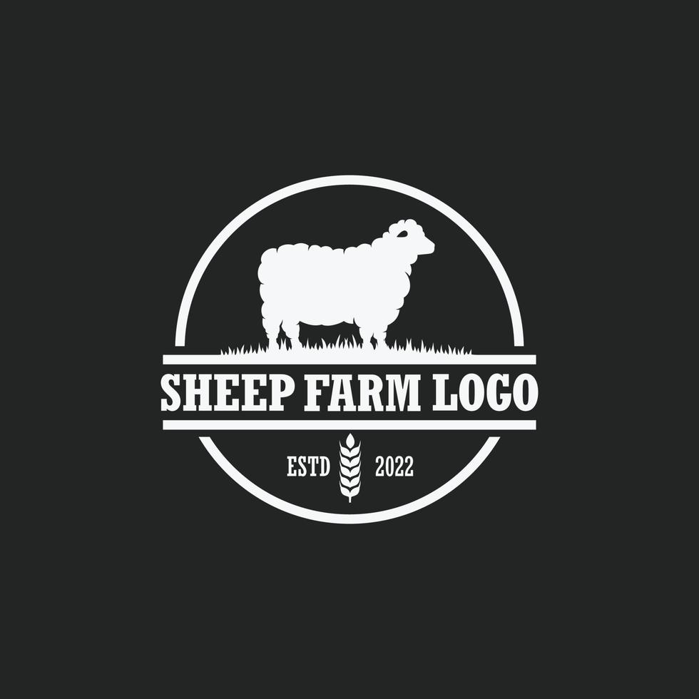 Sheep farm logo vector. Cattle farm logo vector