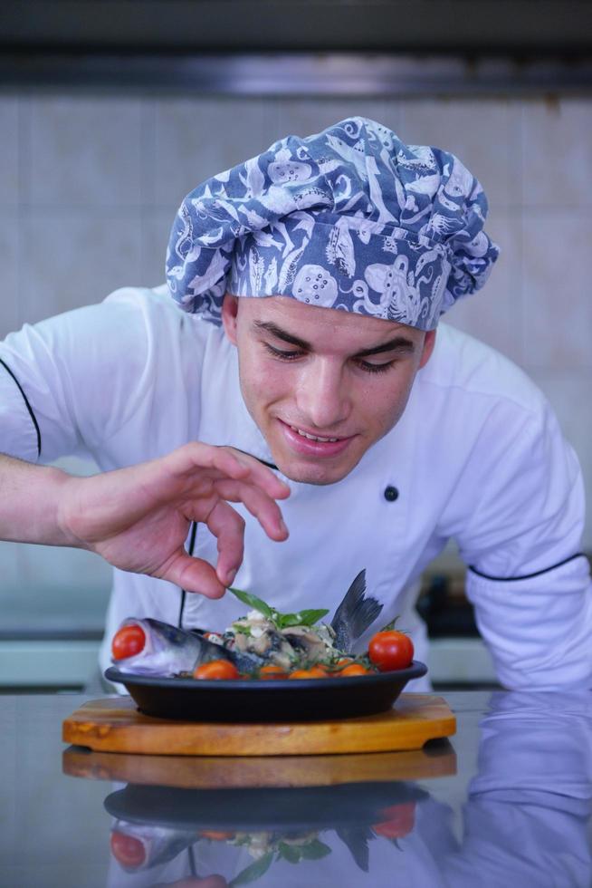 Chef preparing food photo