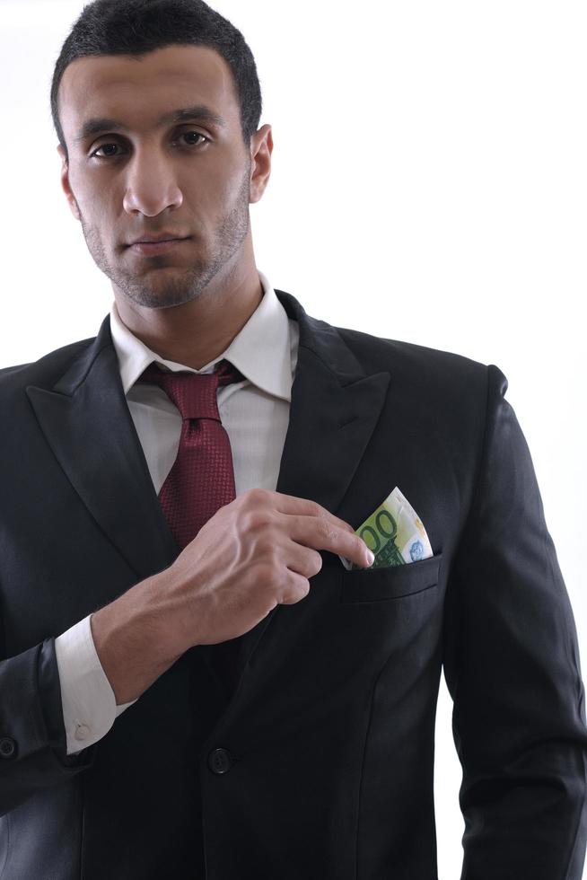 Business man holding money photo
