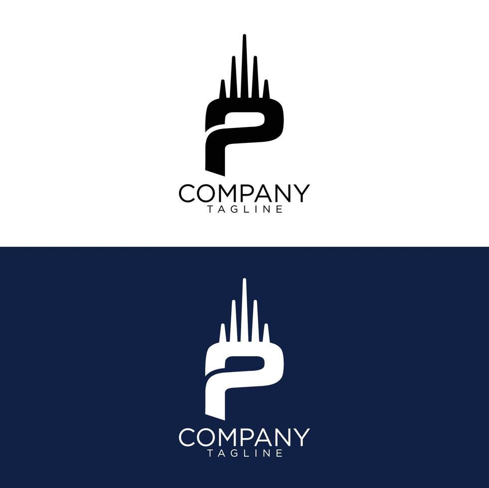 p building logo design and premium vector templates
