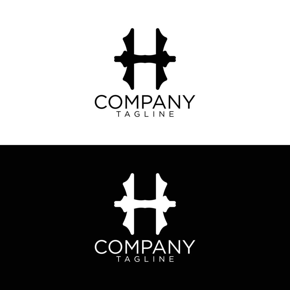 h diseño de logotipo elegante y plantillas vectoriales premium vector