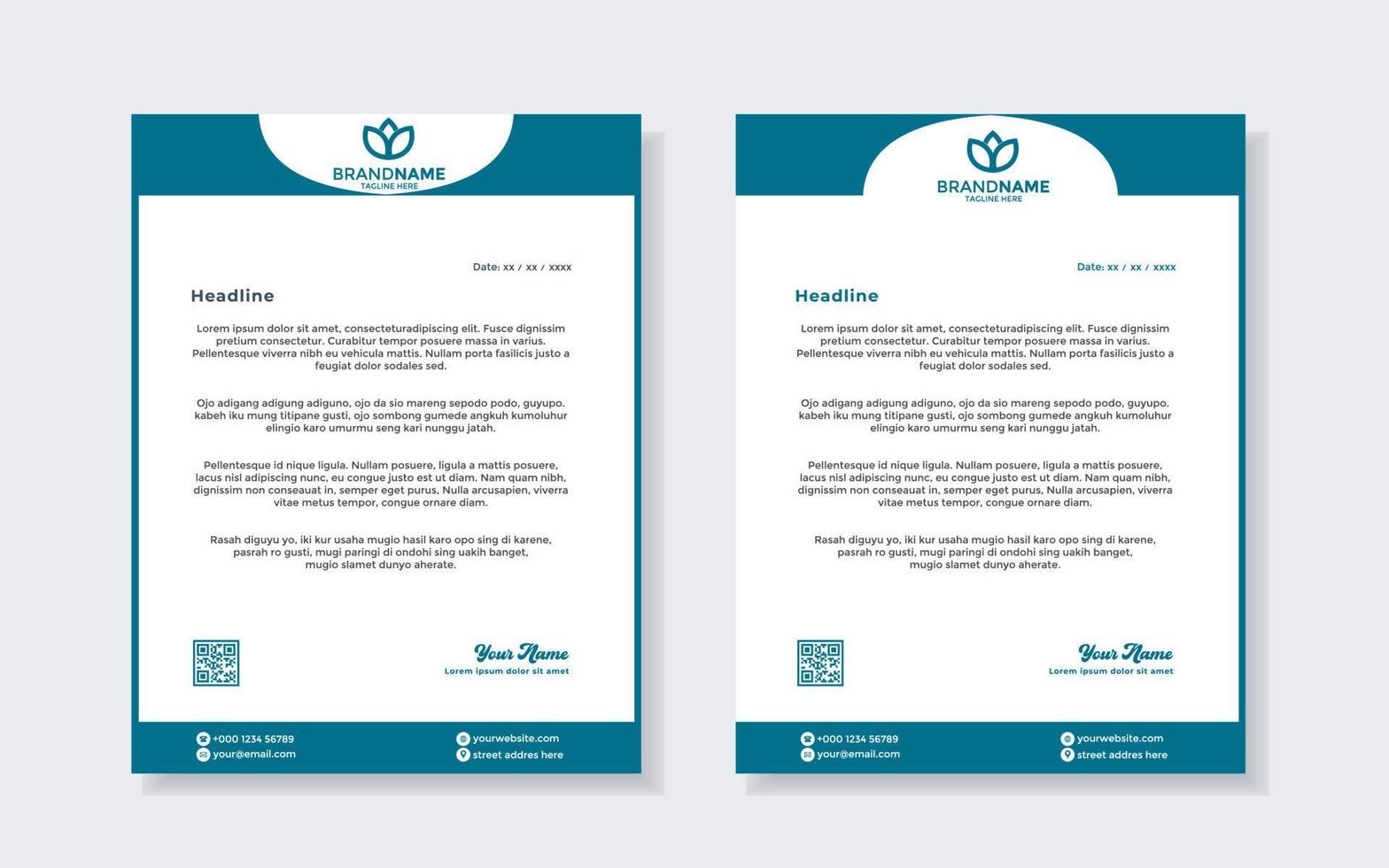 set of modern letterhead template for stationery design all business corporate company. vector format editable A4. for download.