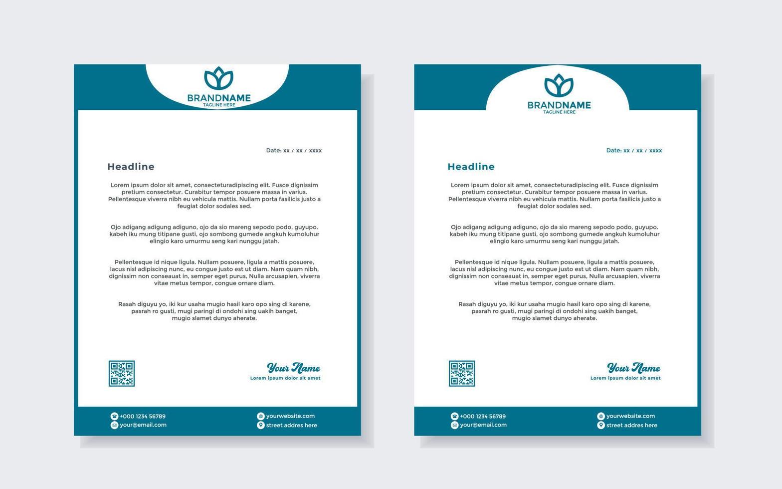 set of modern letterhead template for stationery design all business corporate company. vector format editable A4. for download.