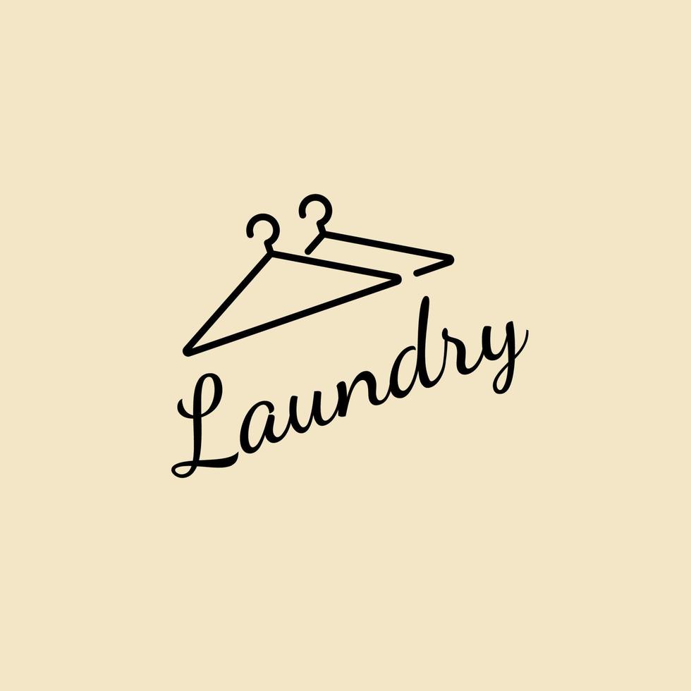 Laundry Hanger Logo vector minimalist Design Template