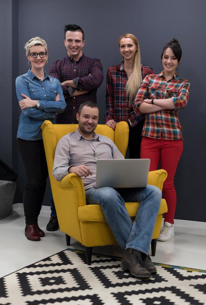 portrait of business people group in modern office interior photo