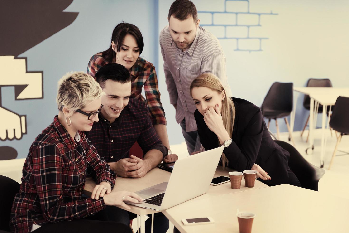 startup business team on meeting at modern office photo