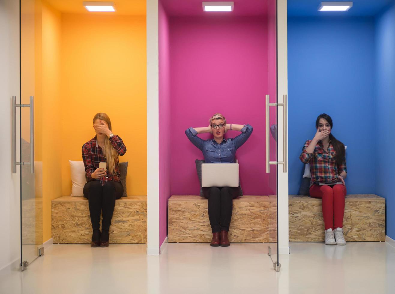 group of business people in creative working  space photo