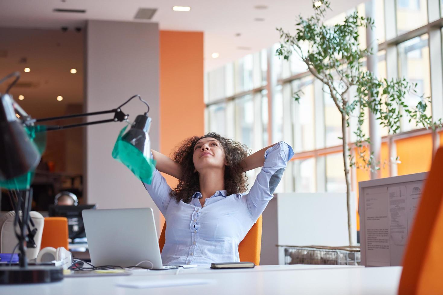 young  business woman at office photo