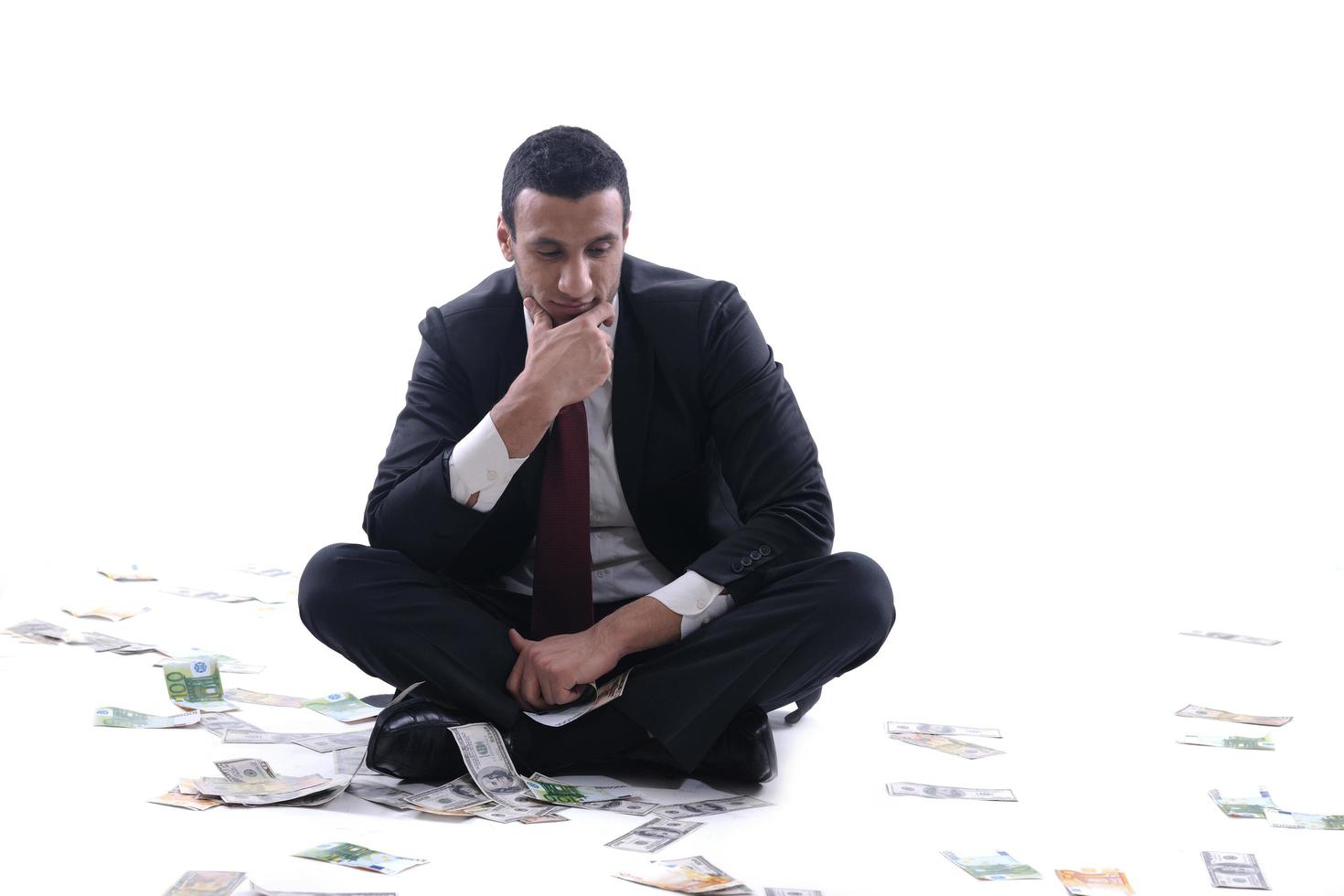 Business man holding money photo